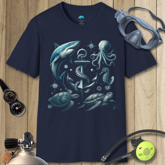 Vintage 90s Tattoo Sea Animals T-shirt